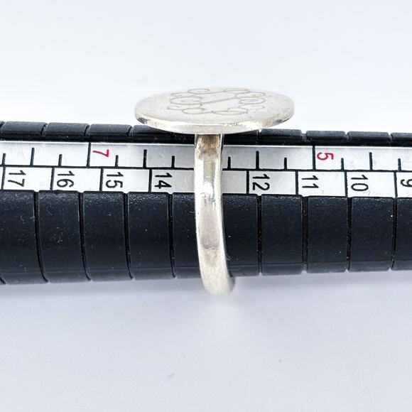 Sterling Silver Monogram Signet Ring | Size 6 | Vintage | Personalized Engraved - Picture 7 of 9